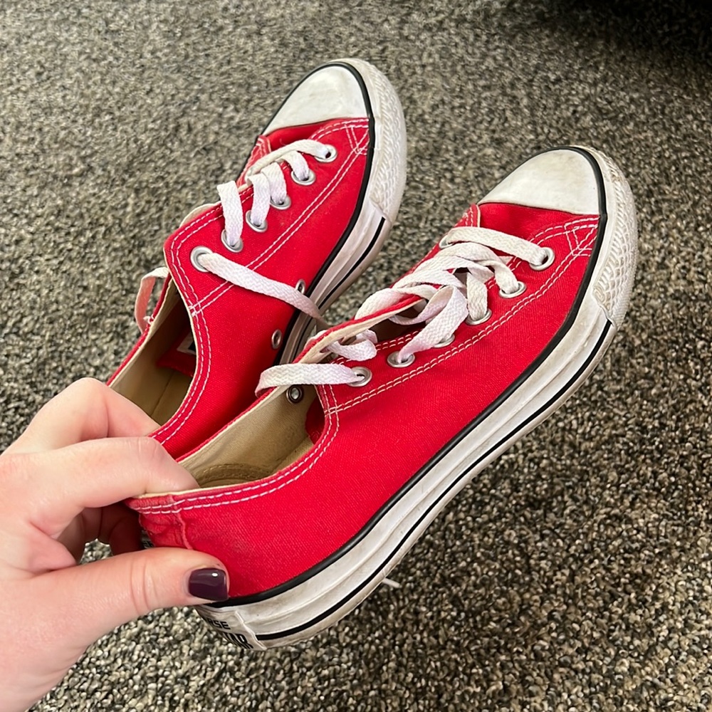 Red Converse. Woman’s Size 8. Lightly warn.